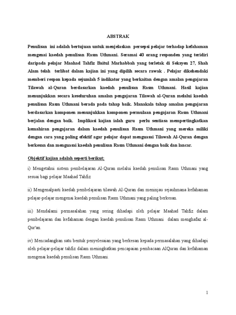 kaedah rasm uthmani